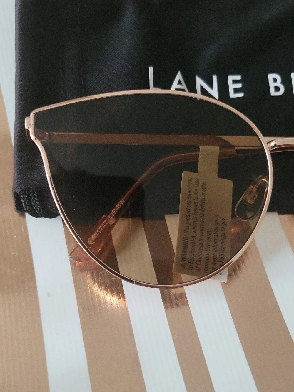 Lane Bryant  Goldtone Metal Frame Sunglasses with Brown Lenses